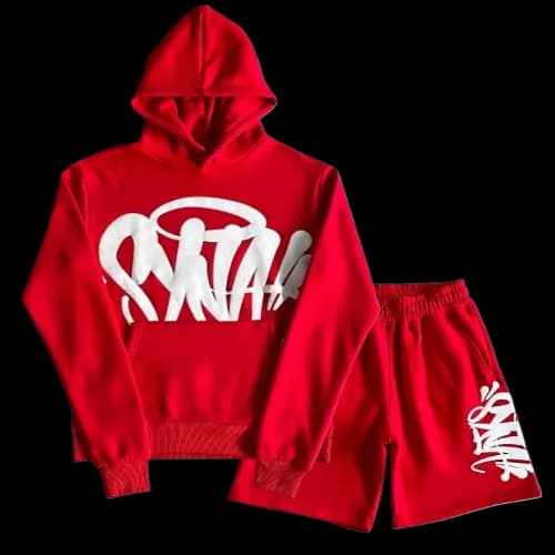 Syna World Red Hoodie And Shorts Set