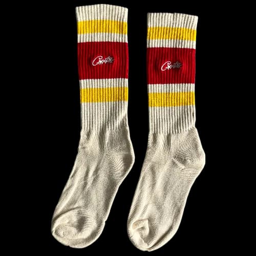 Corteiz  Socks CREAM - RED- YELLOW