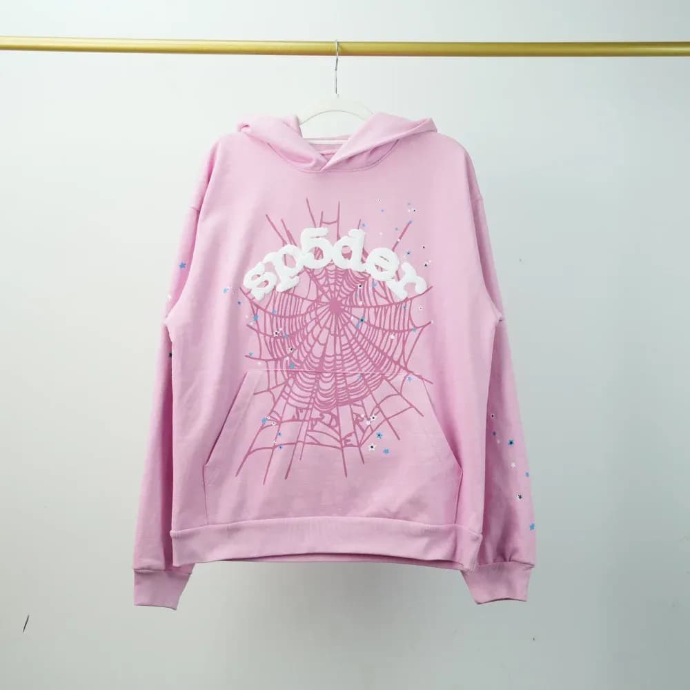 Sp5der OG Web Hoodie Pink