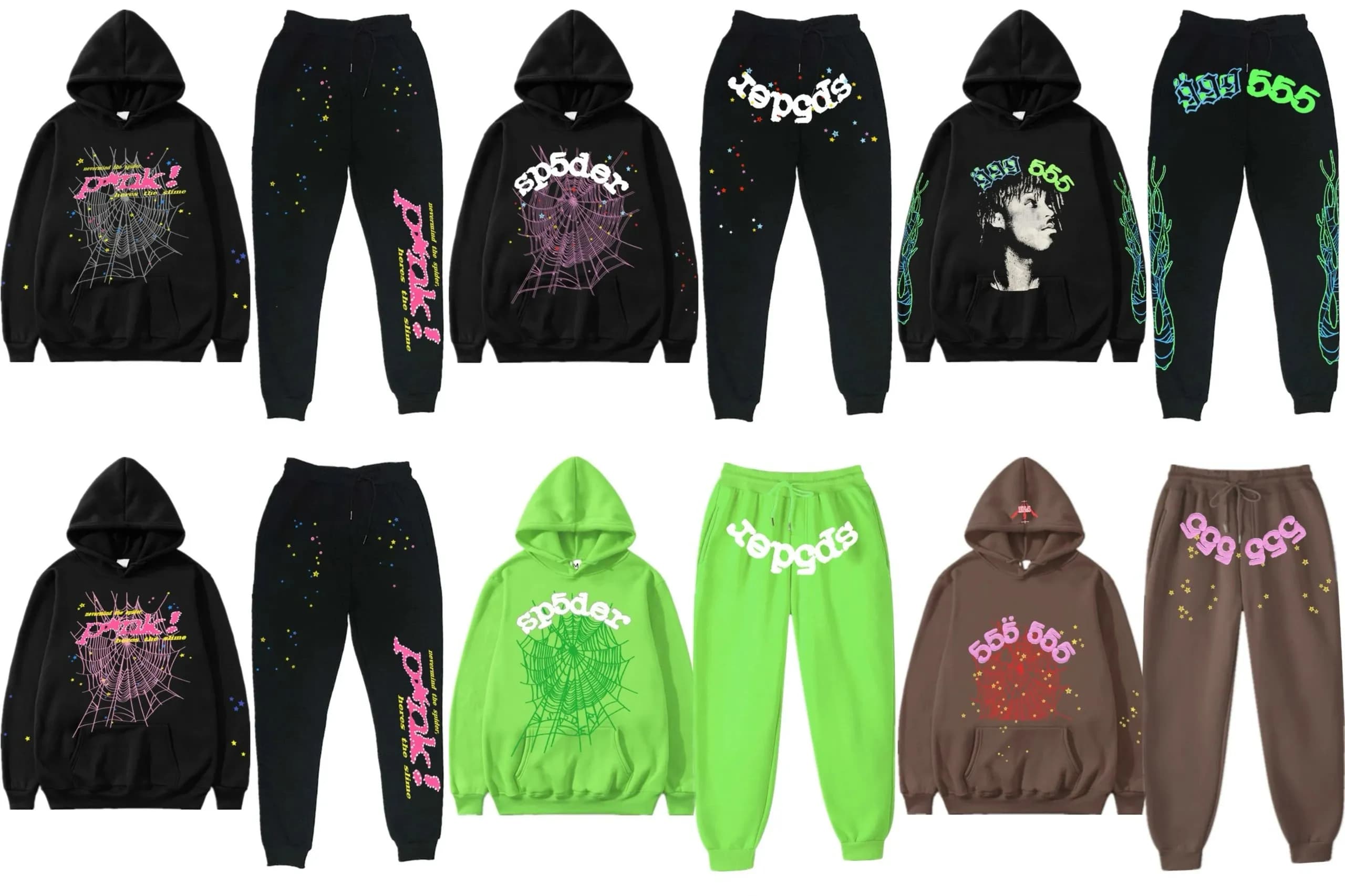 Trendy hip-hop singer sp5der printed couple hoodie, men's and women's hoodie, sports suit (13)