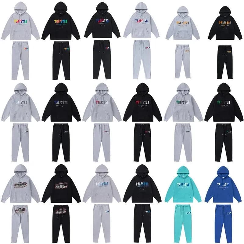 Top selling Trapst European and American fashion brand gradient letter tiger head print hooded sweat (88)