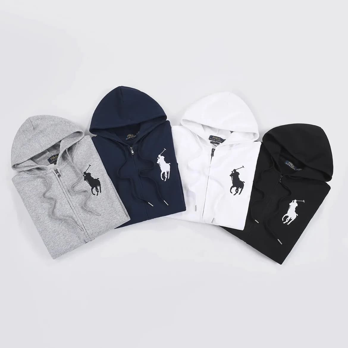【Polo】薄款大马春秋RL连帽开衫纯色卫衣刺绣宽松大码保罗男装Polo外套 (41)