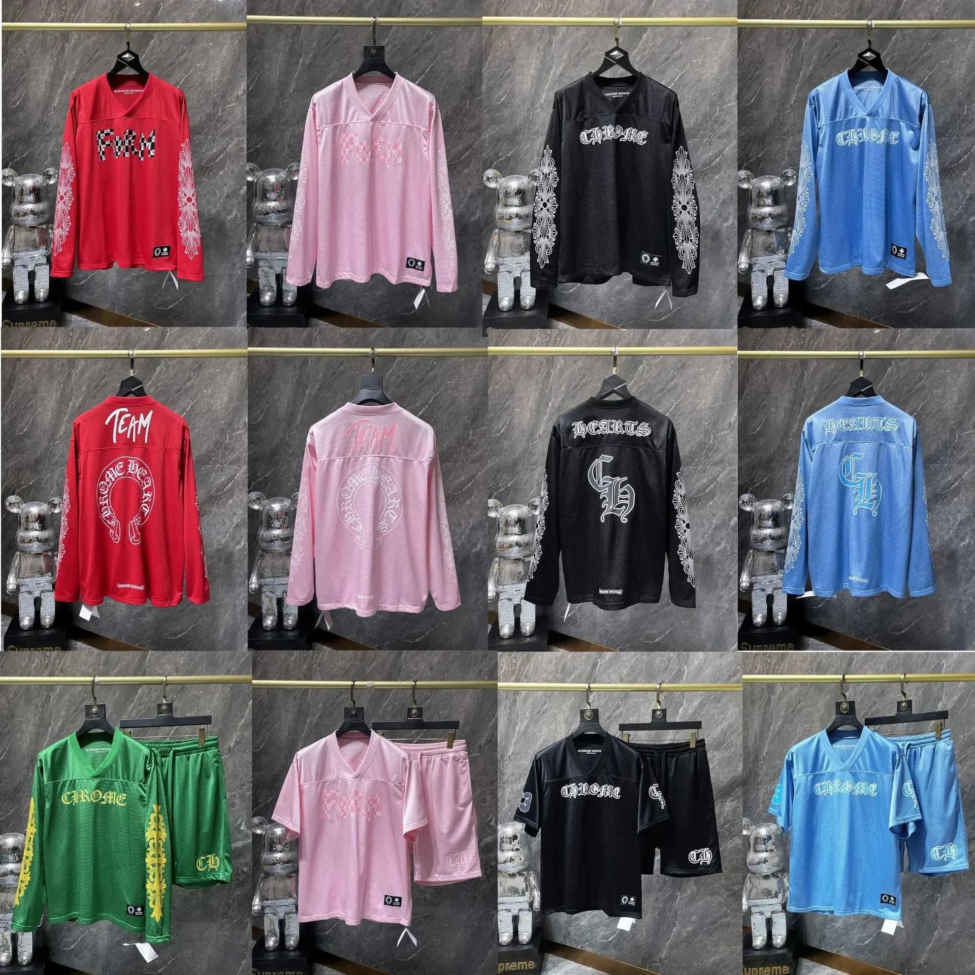 正确版高品质 Chrome Hearts 克罗伈长袖花臂冰球服男女运动套 (2)