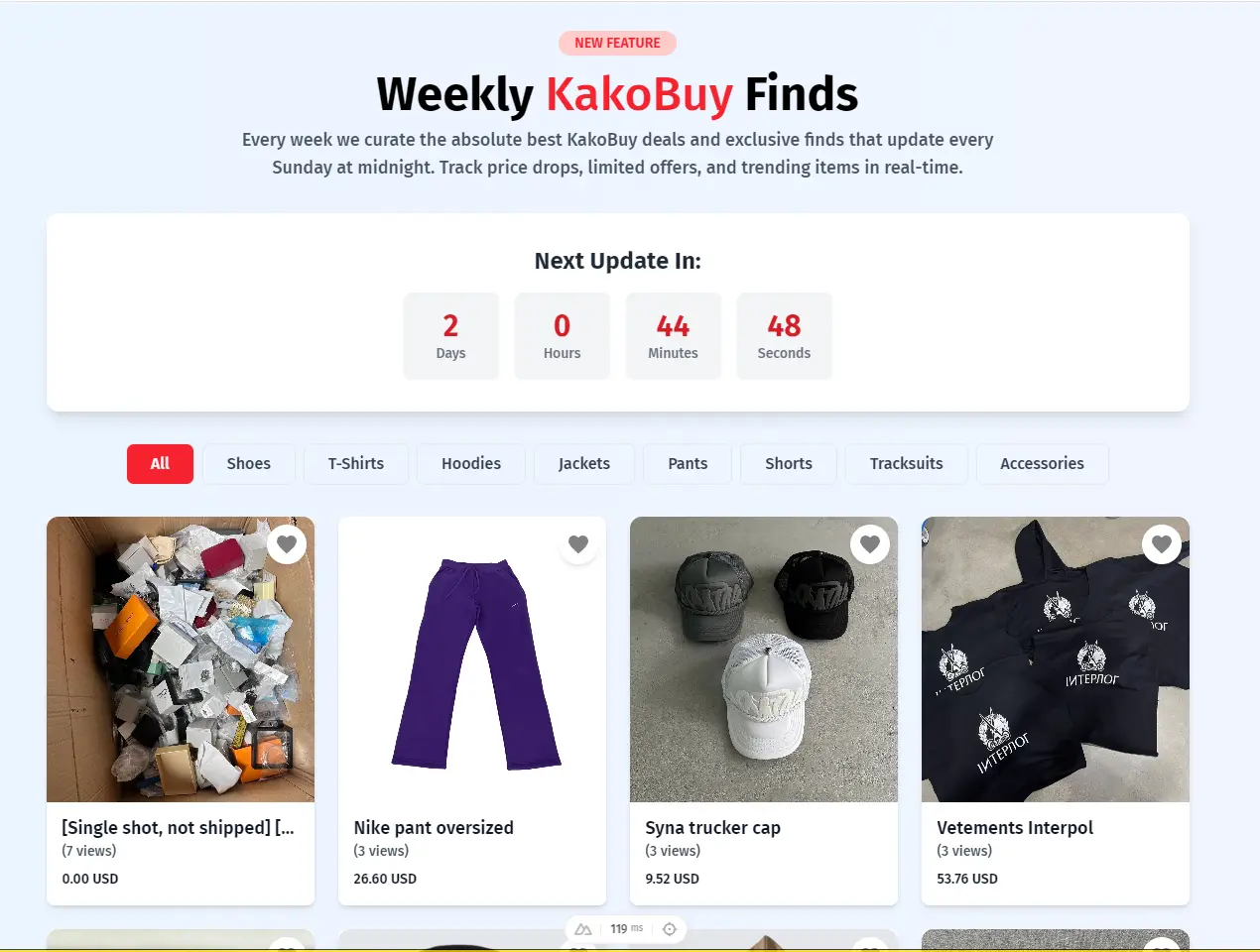 Weekly KakoBuy Spreadsheet Finds